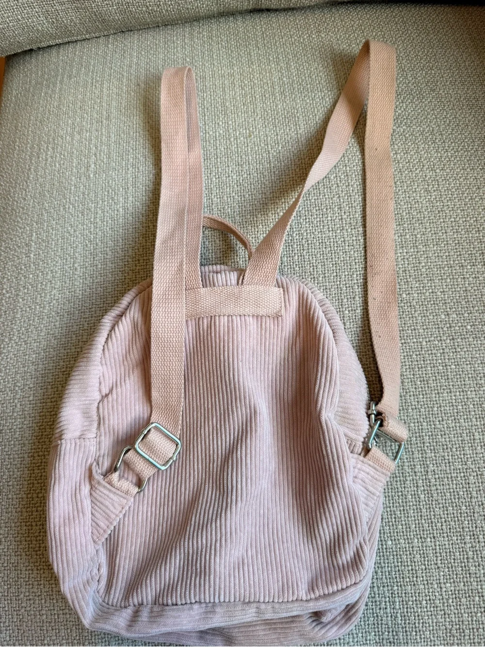 SHEIN Blush Pink Corduroy Mini Backpack
